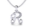 イニシャル レッド/ ホワイト /イエローゴールド 9k ネックレス