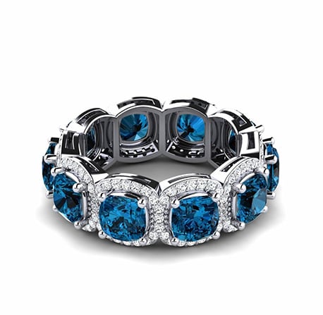 Bagues Éternité Topaze Bleue