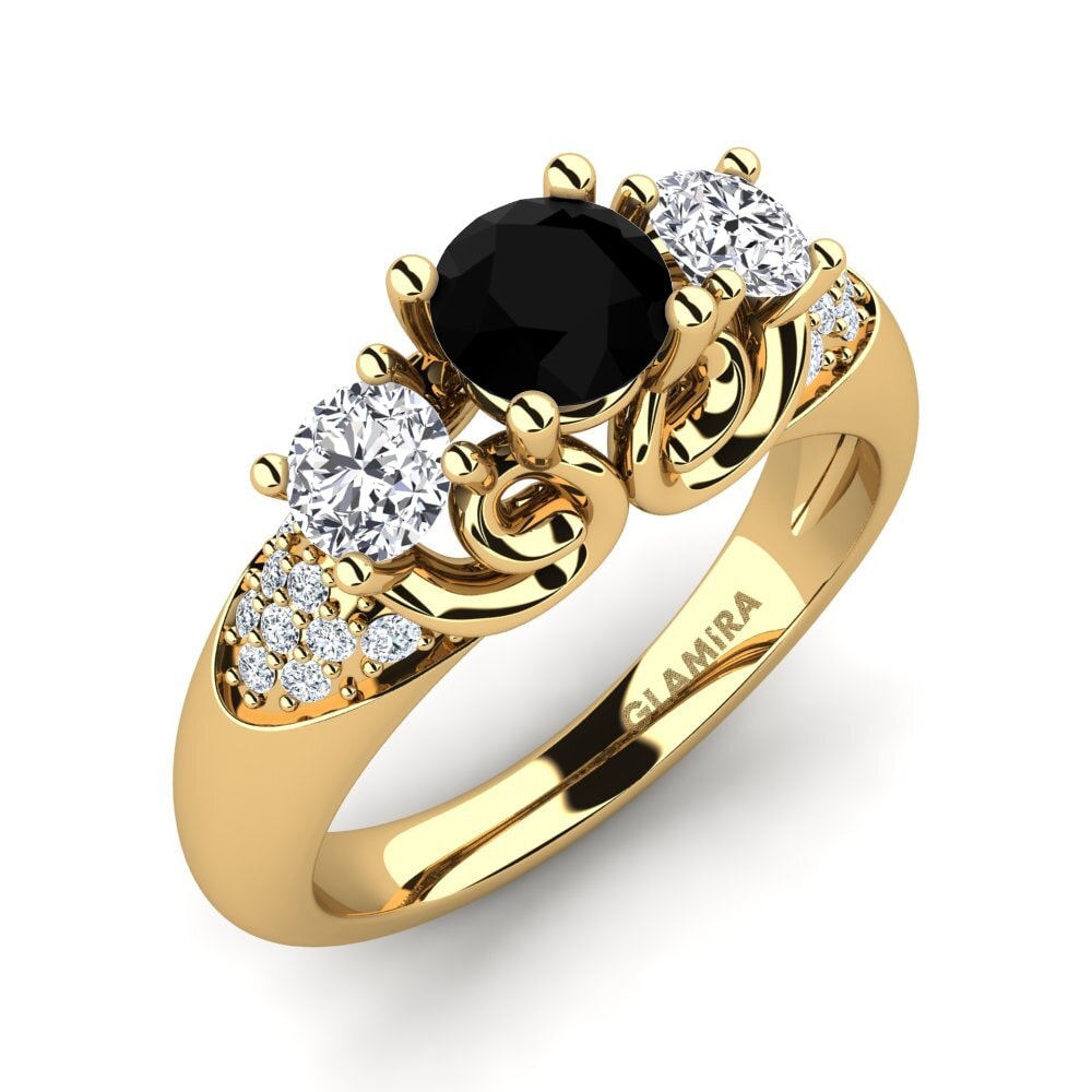 Black Diamond Engagement Ring Velma