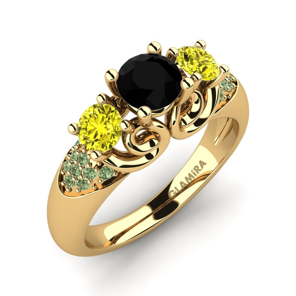 18k Oro Amarillo Anillo de compromiso Velma