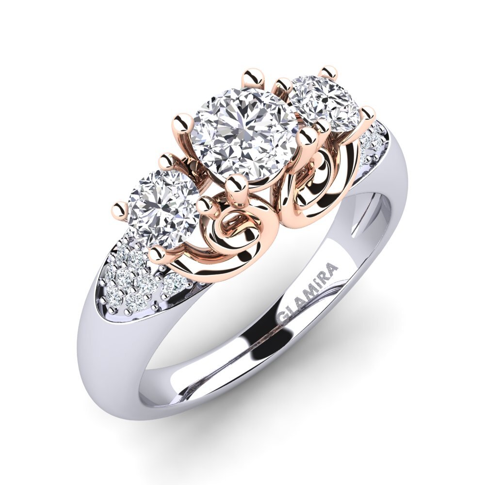 14ct White / Rose Gold Engagement Ring Velma