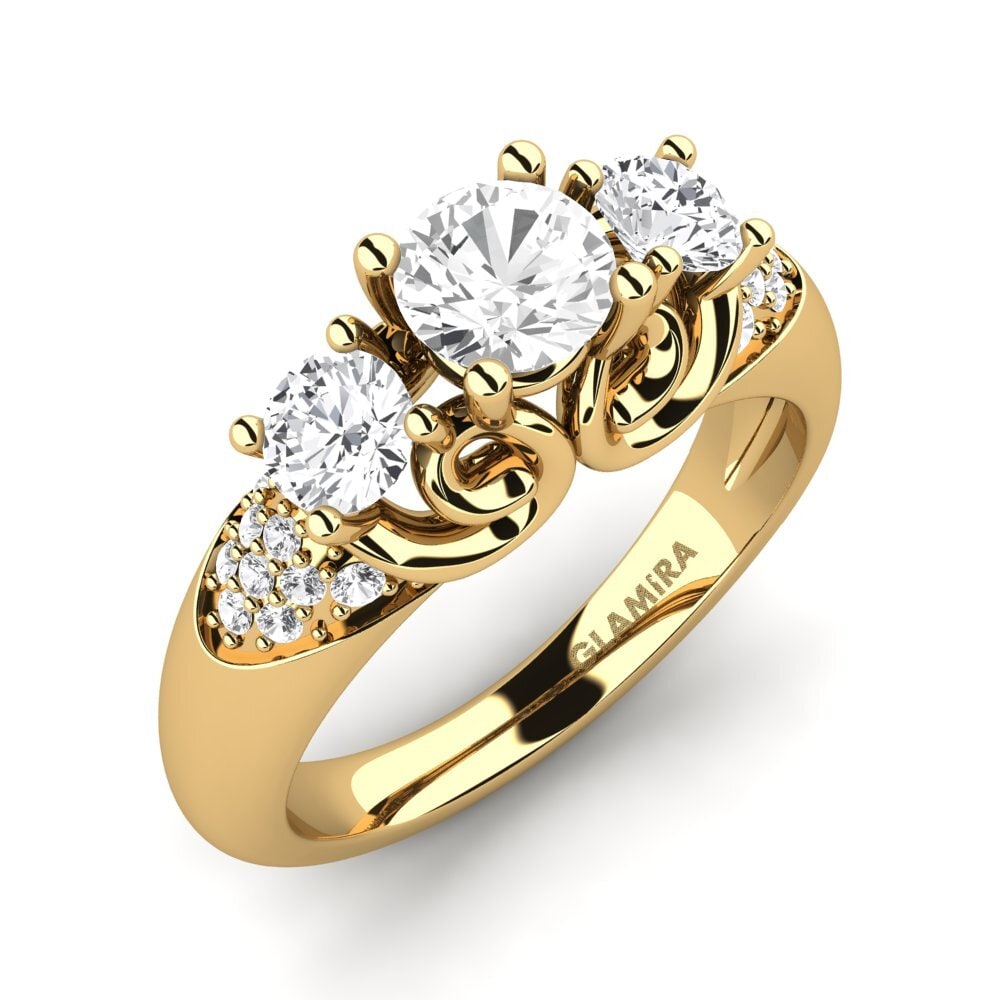 Saphir Blanc Bague de fiançailles Velma