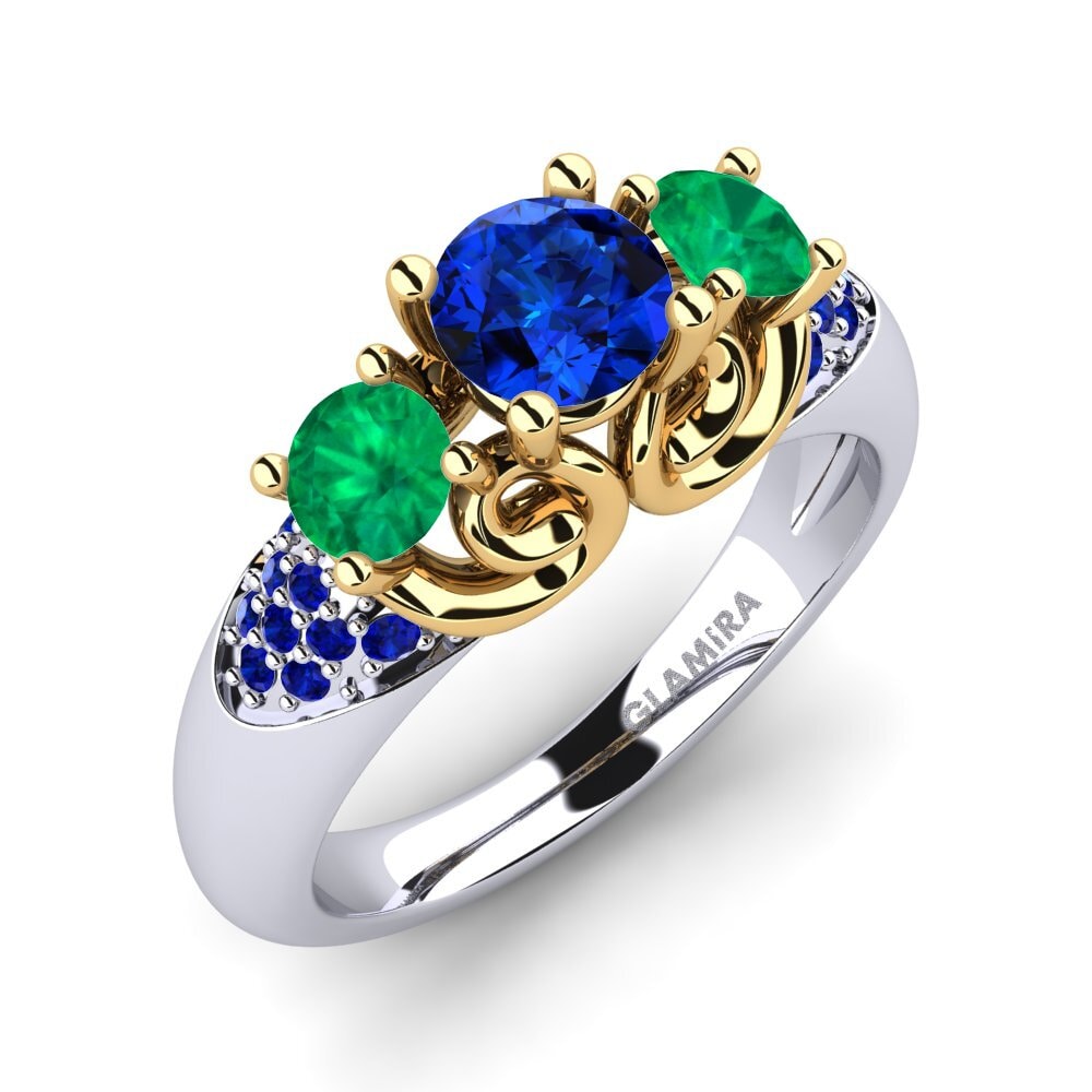 14K White & Yellow Gold Engagement Ring Velma