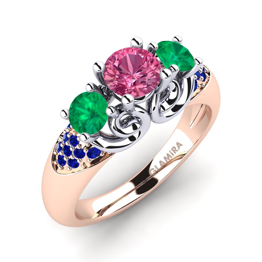 14k Oro Rosa & Blanco Anillo de compromiso Velma