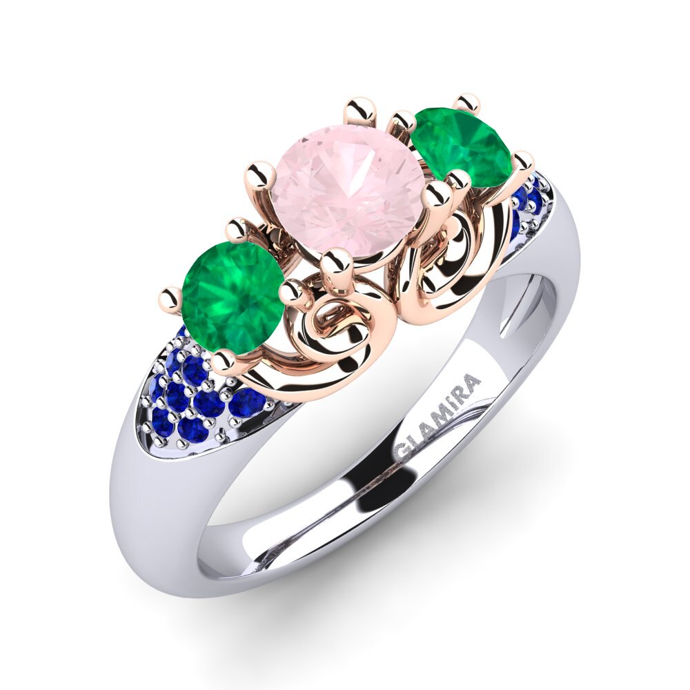 18k White & Rose Gold Engagement Ring Velma