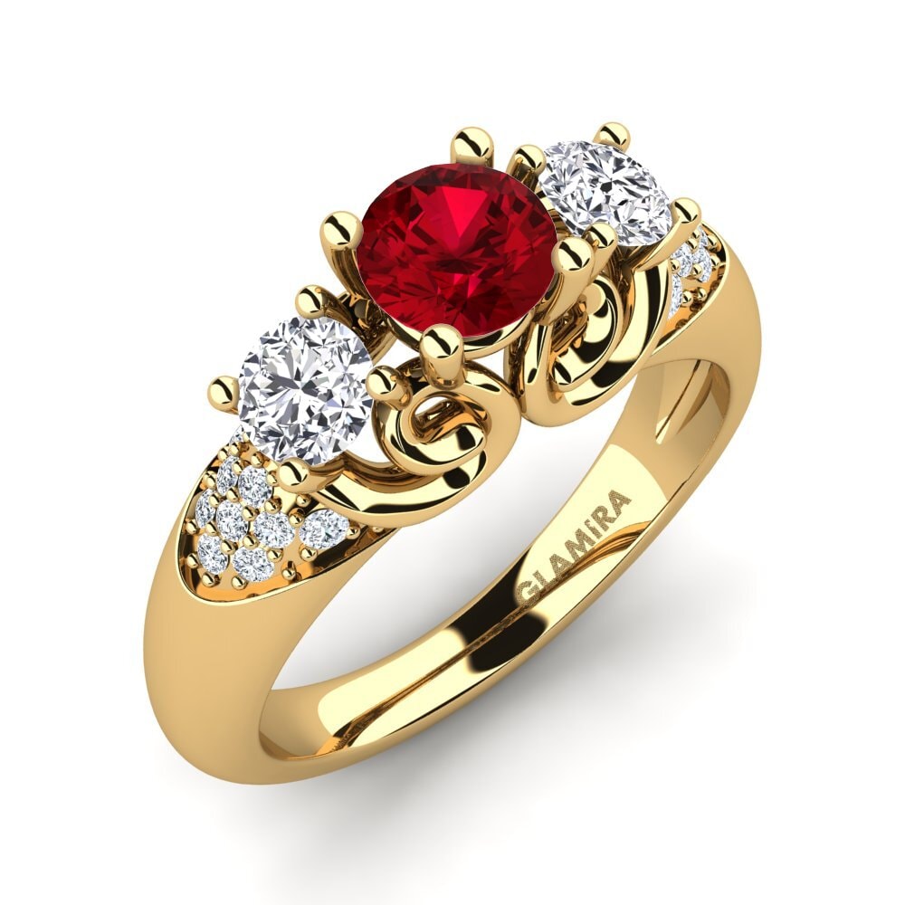 Red Zirconia Engagement Ring Velma