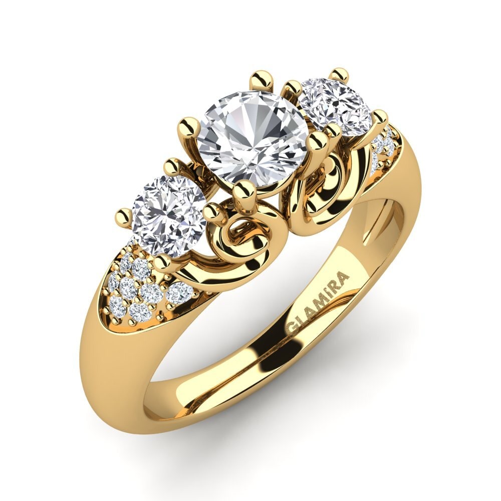 White Zircon Engagement Ring Velma