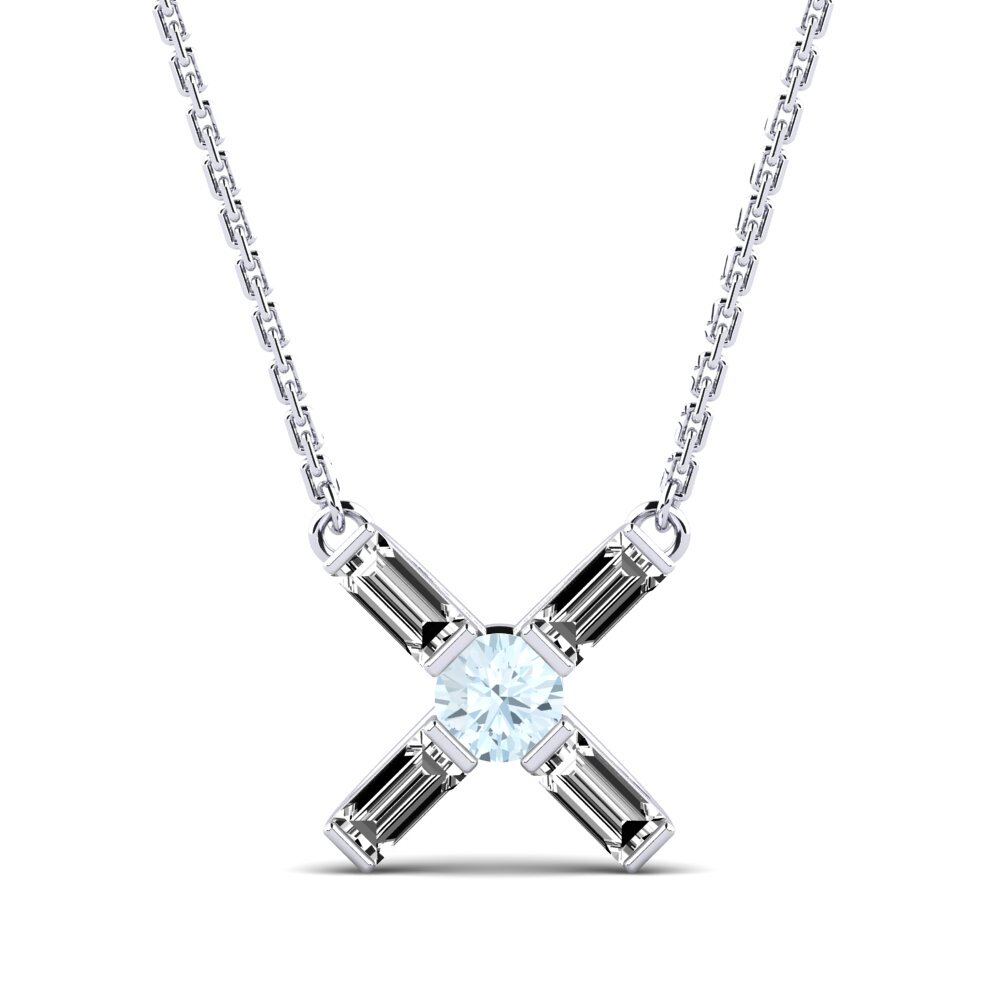 Aquamarine Women's Necklace Famissi