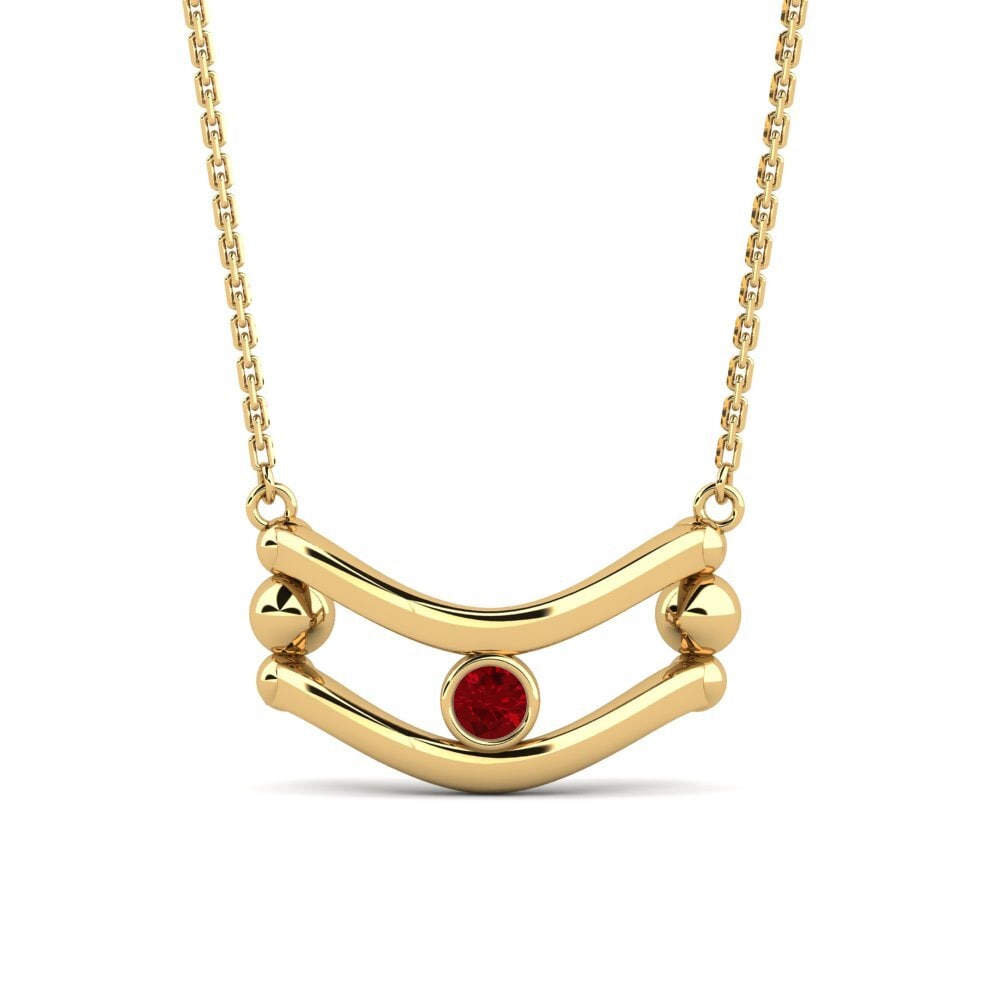 Red Zirconia Women's Necklace Gnya