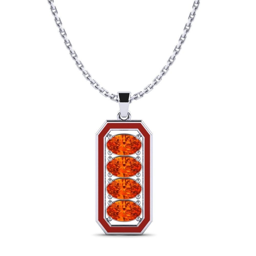 Orange Sapphire Women's Pendant Golemoleno
