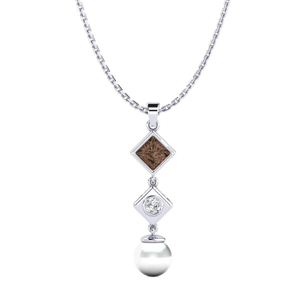950 Platinum Smoky Quartz Women's Pendant Hsehsom