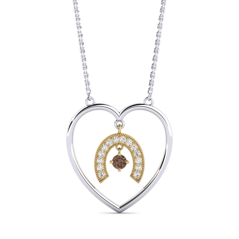 Ensemble Collier + Bracelet Quartz Fumé - Or 18 Carats - Bijou Ravissant - Neuf Sans Emballage
