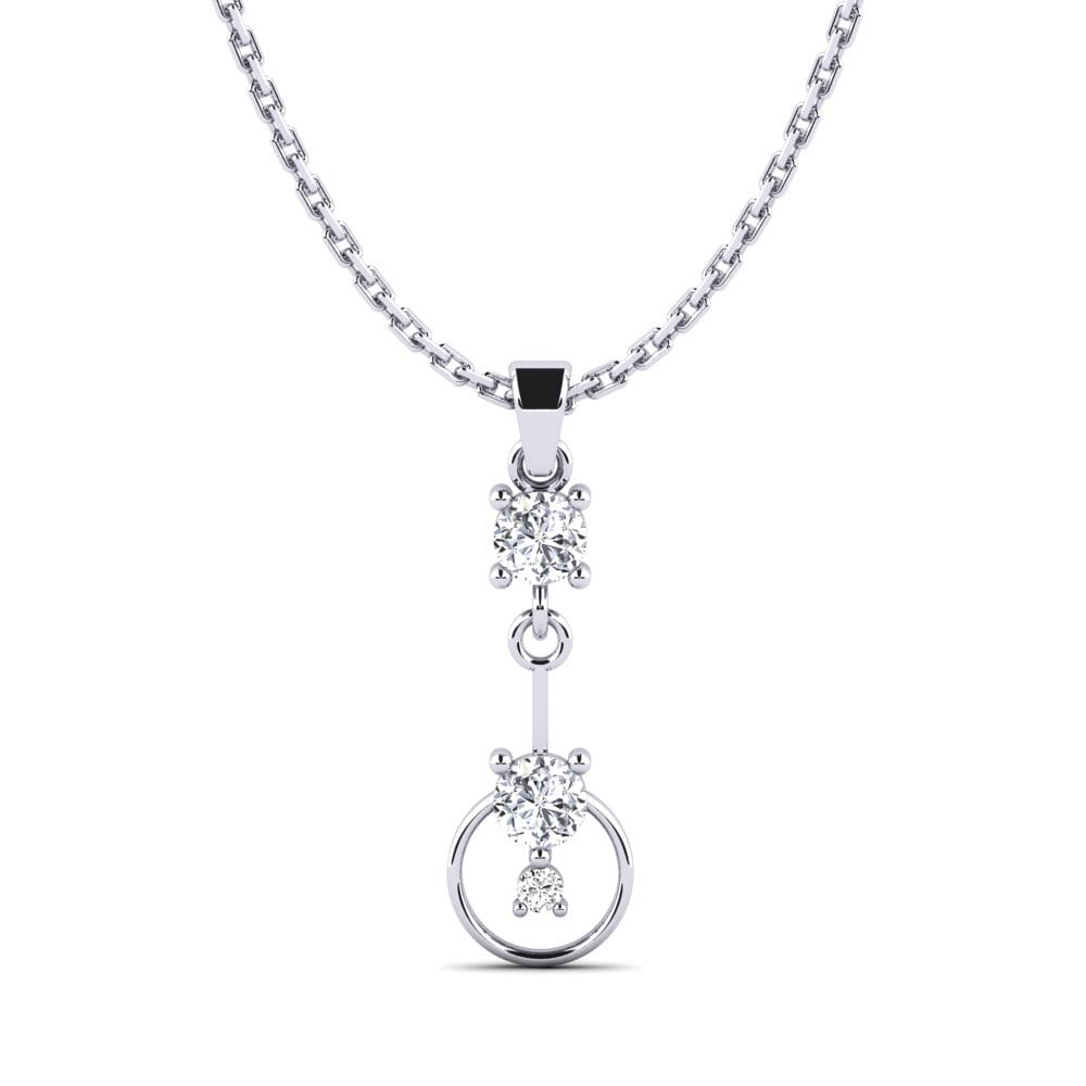 Collier Femme Moissanite 1-2 Carats Pendentif Argent 925 Or Blanc 18K - Bijou Élégant