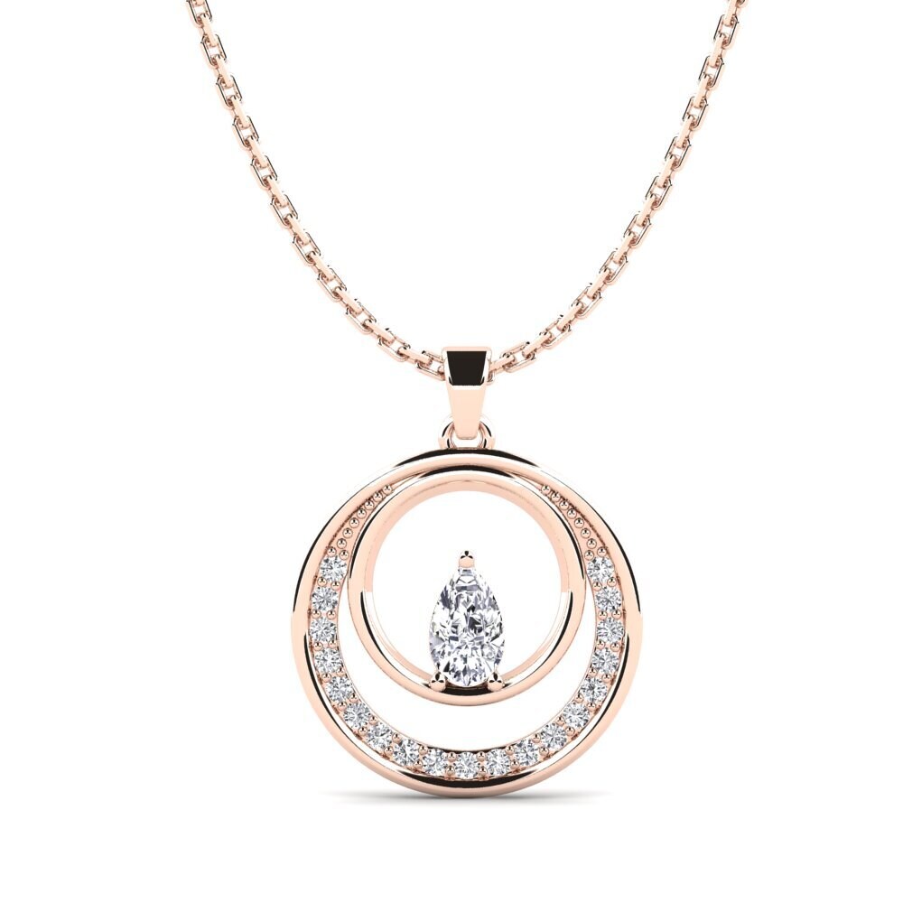 Shop 0.17 Carat Pear cut 9ct Rose Gold Diamond Women's Pendant Leroy ...