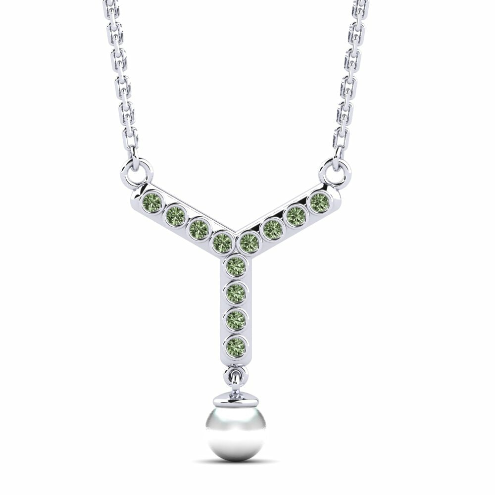 Green Diamond Necklace Lunette