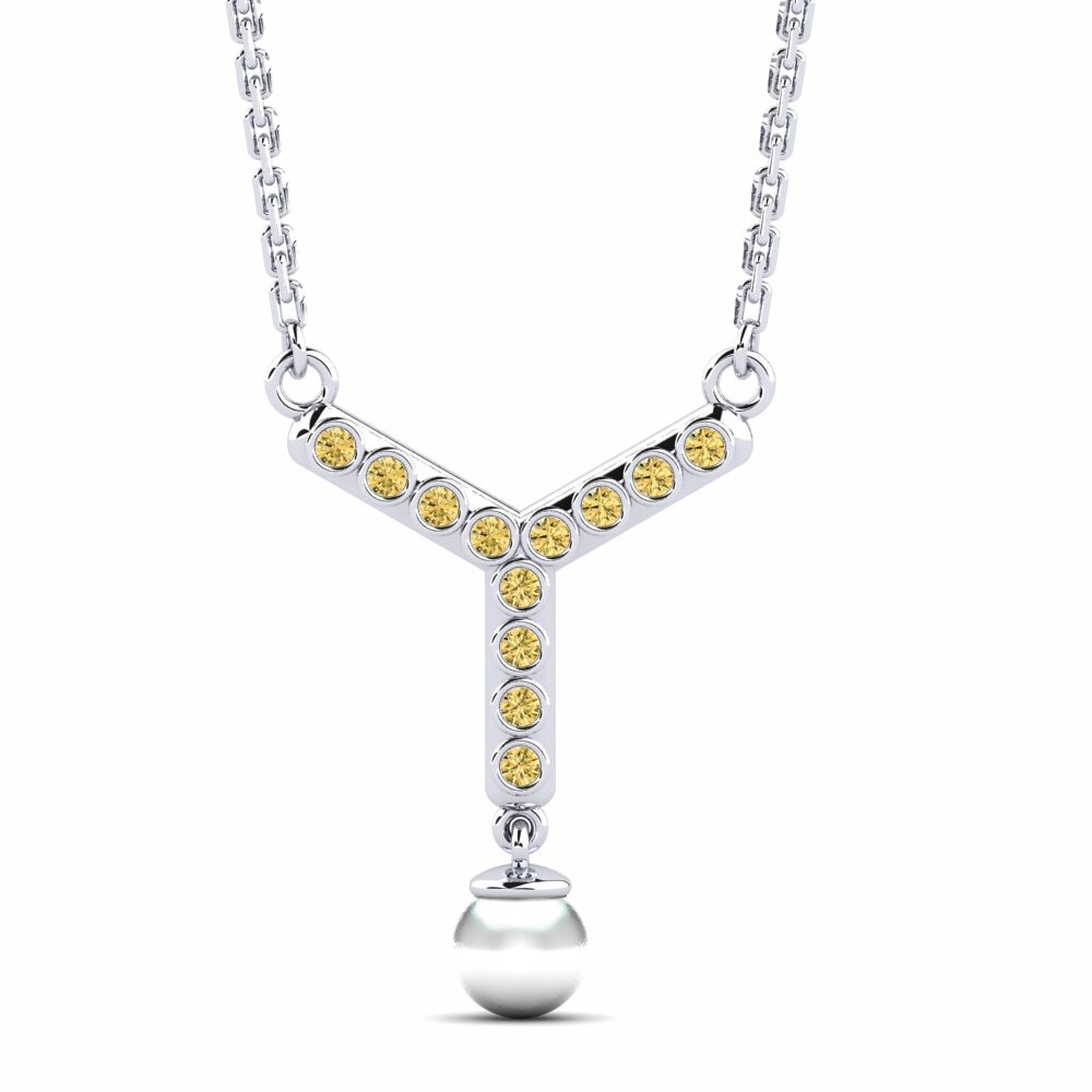 Yellow Diamond Women's Necklace Lunette
