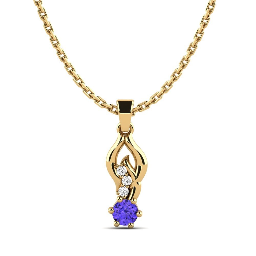 18k Oro Amarillo Tanzanita Colgante de Mujer Marccies