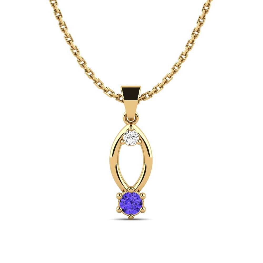 18k Oro Amarillo Tanzanita Colgante de Mujer Motion