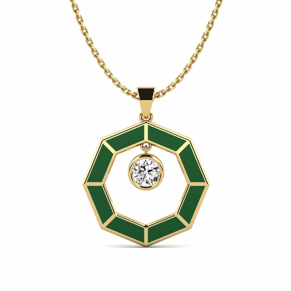 Vàng 9K Đá Moissanite Mặt dây chuyền nữ Outwit