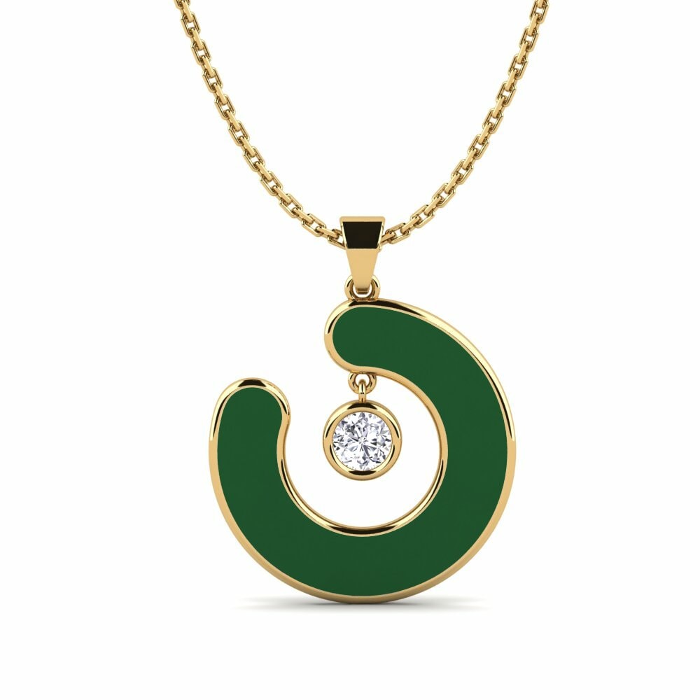 Vàng 9K Đá Moissanite Mặt dây chuyền nữ Palate