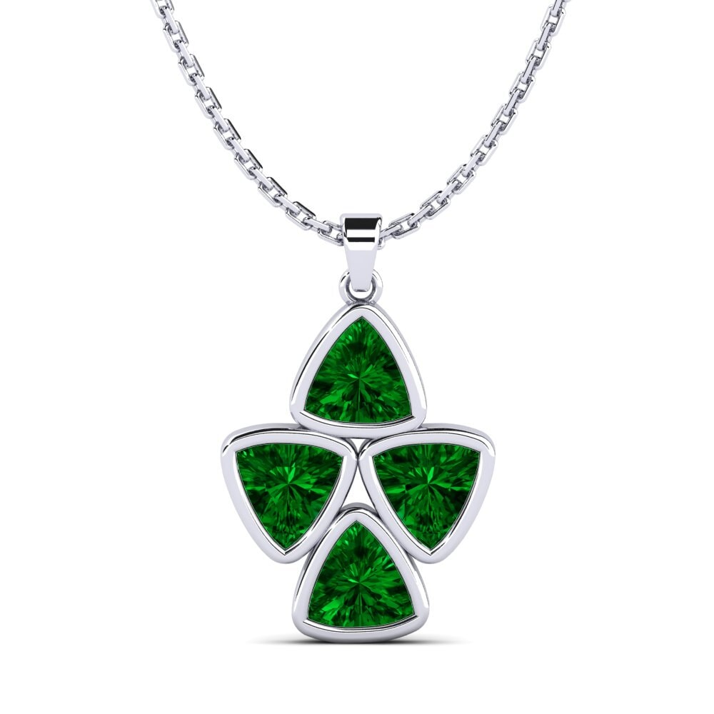 Trillion Green Zirconia Pendant Sharies