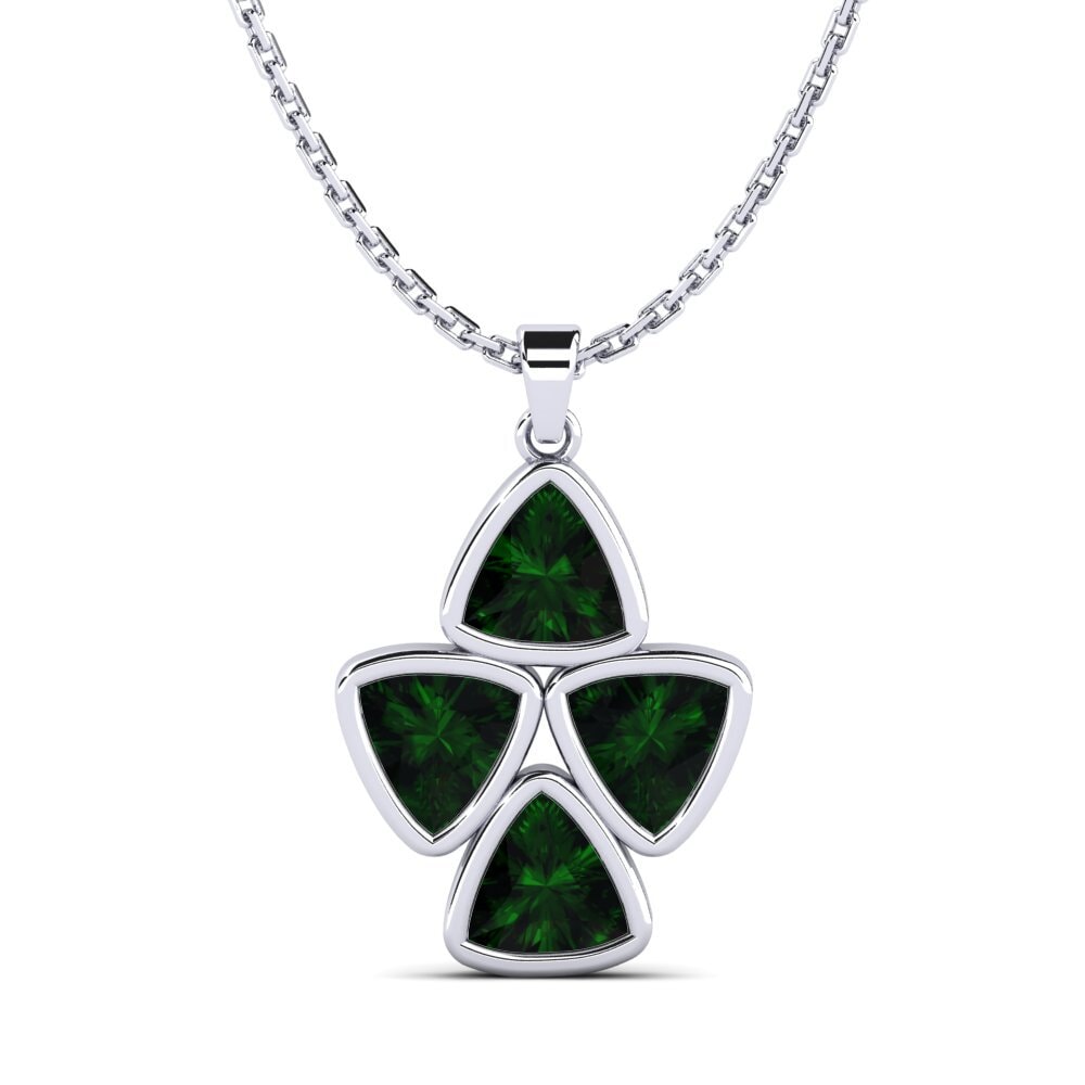 Trillion Green Tourmaline Women's Pendant Sharies