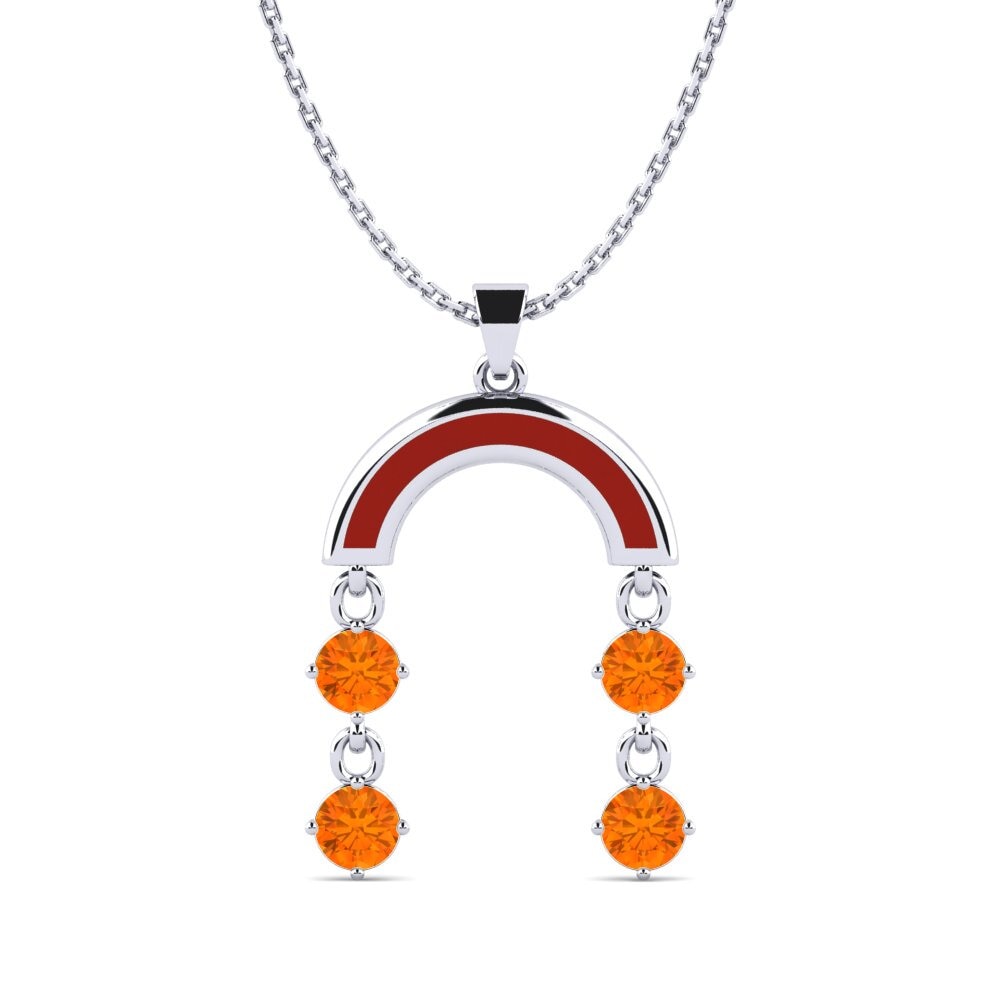 Orange Sapphire Women's Pendant Tono