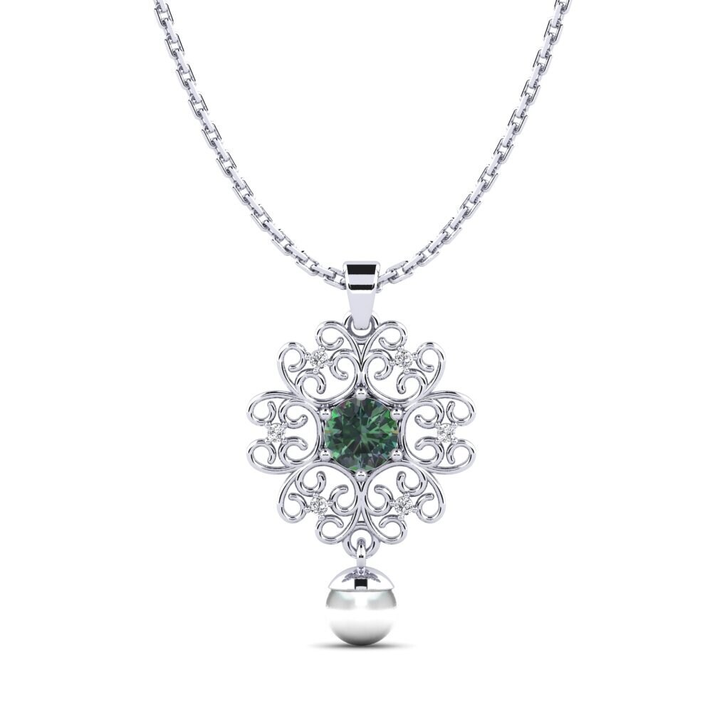 14ct White Gold Mystic Topaz Women's Pendant Vimpa