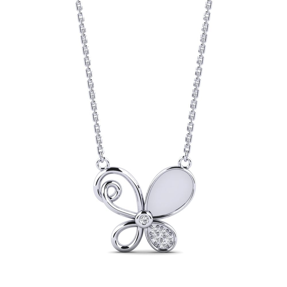 Weiß-Palladium Damen halskette Taraes