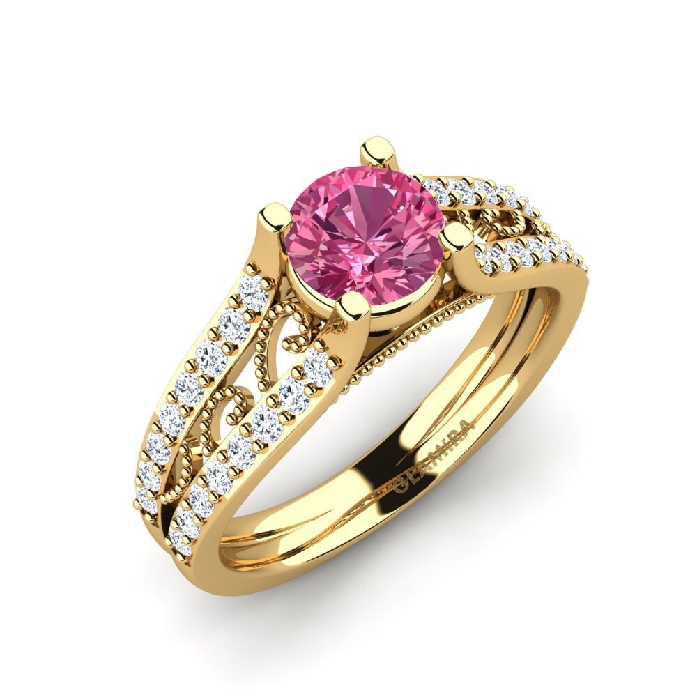 Tourmaline Rose Bague de fiançailles Ebbony