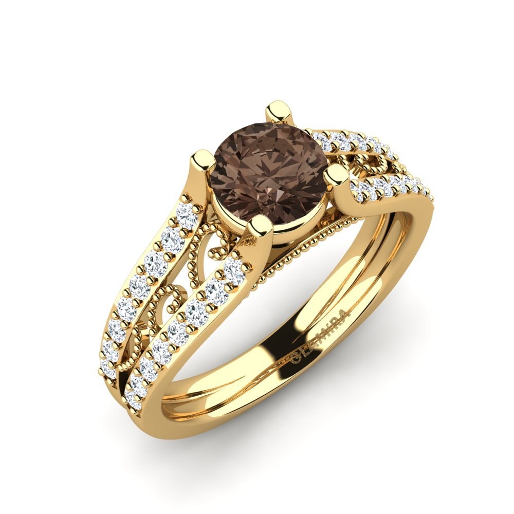 Smoky Quartz Engagement Ring Ebbony