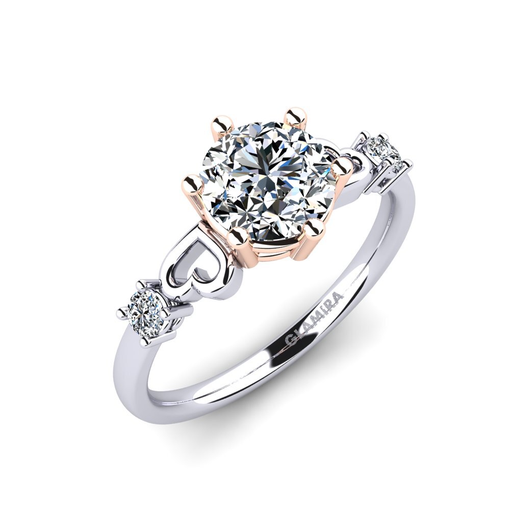 9ct White & Rose Gold Engagement Ring Naidene