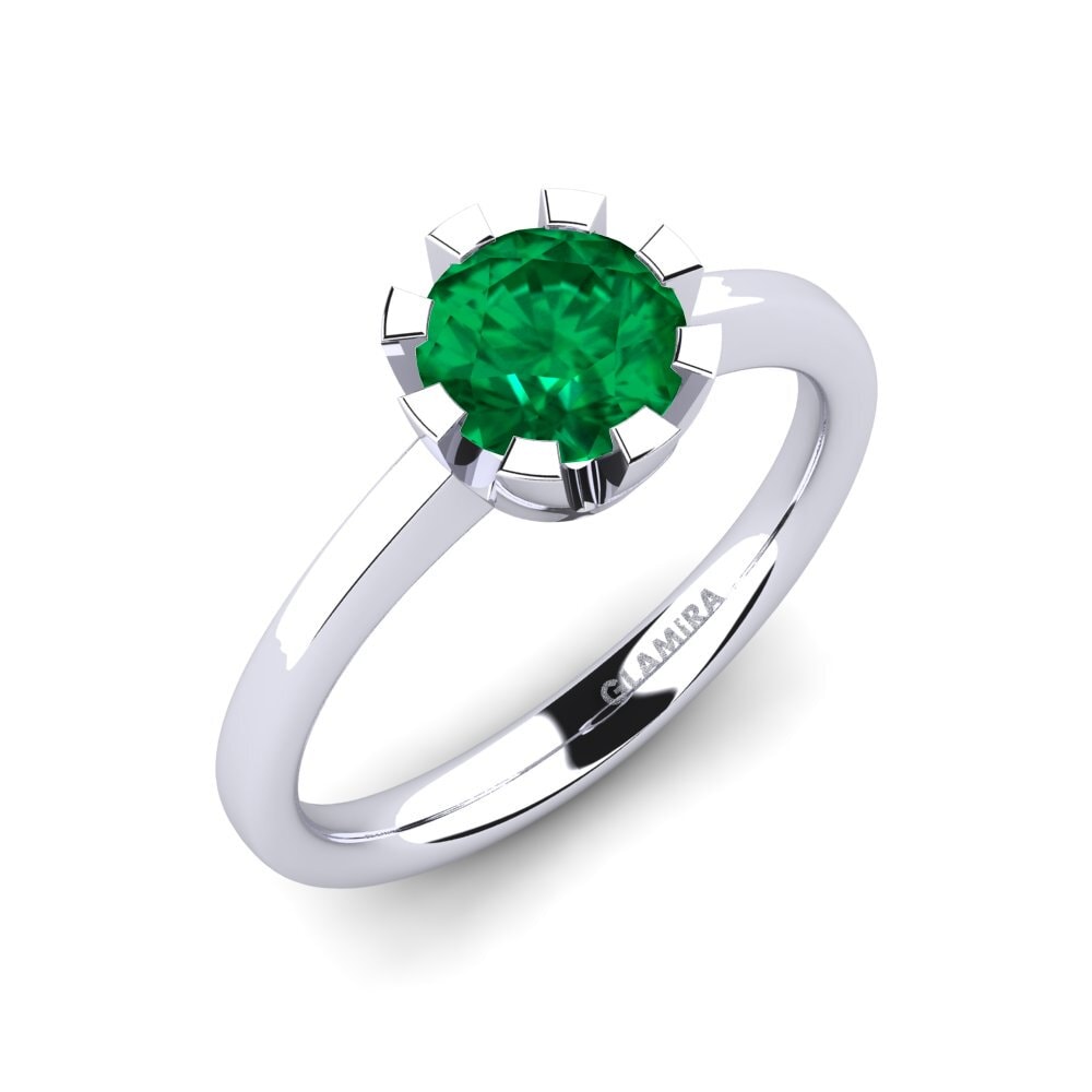Emerald (Lab Created) Engagement Ring Linderoth 1.0 crt