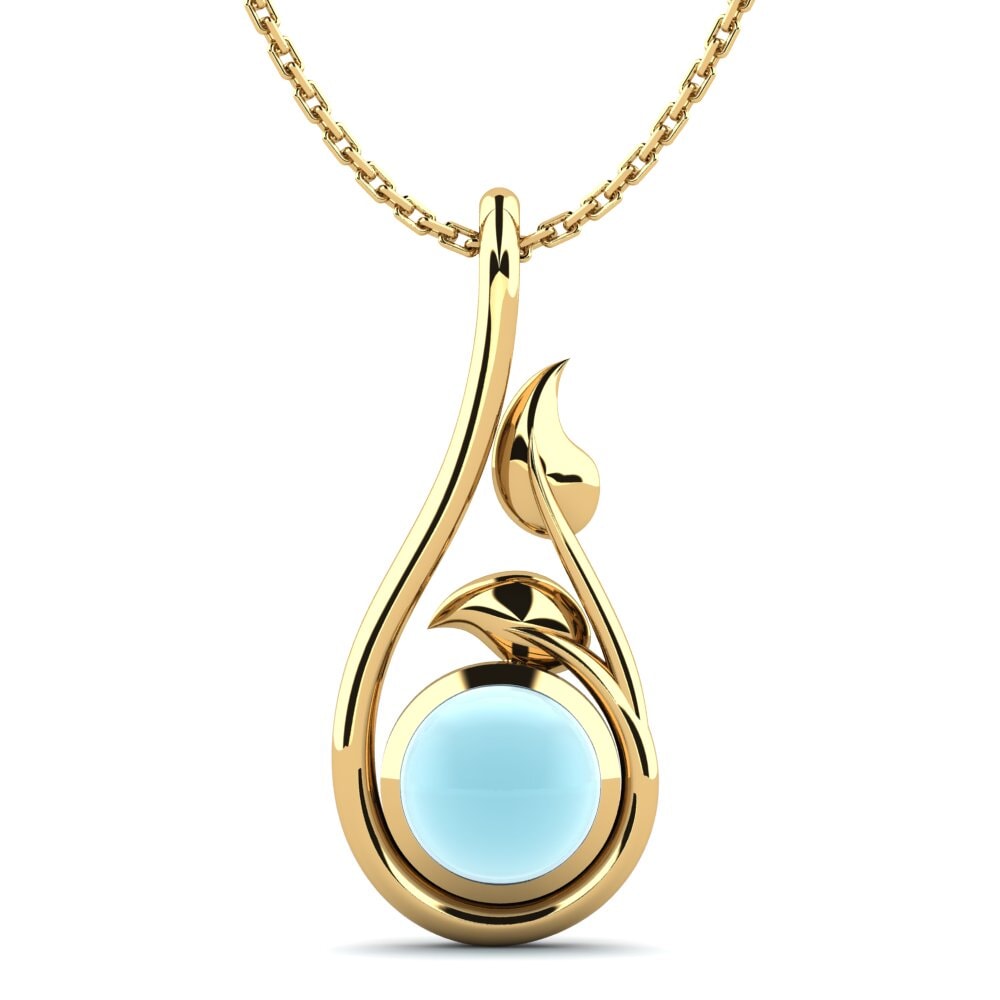 Cabochon Aquamarine Women's Pendant Delaine
