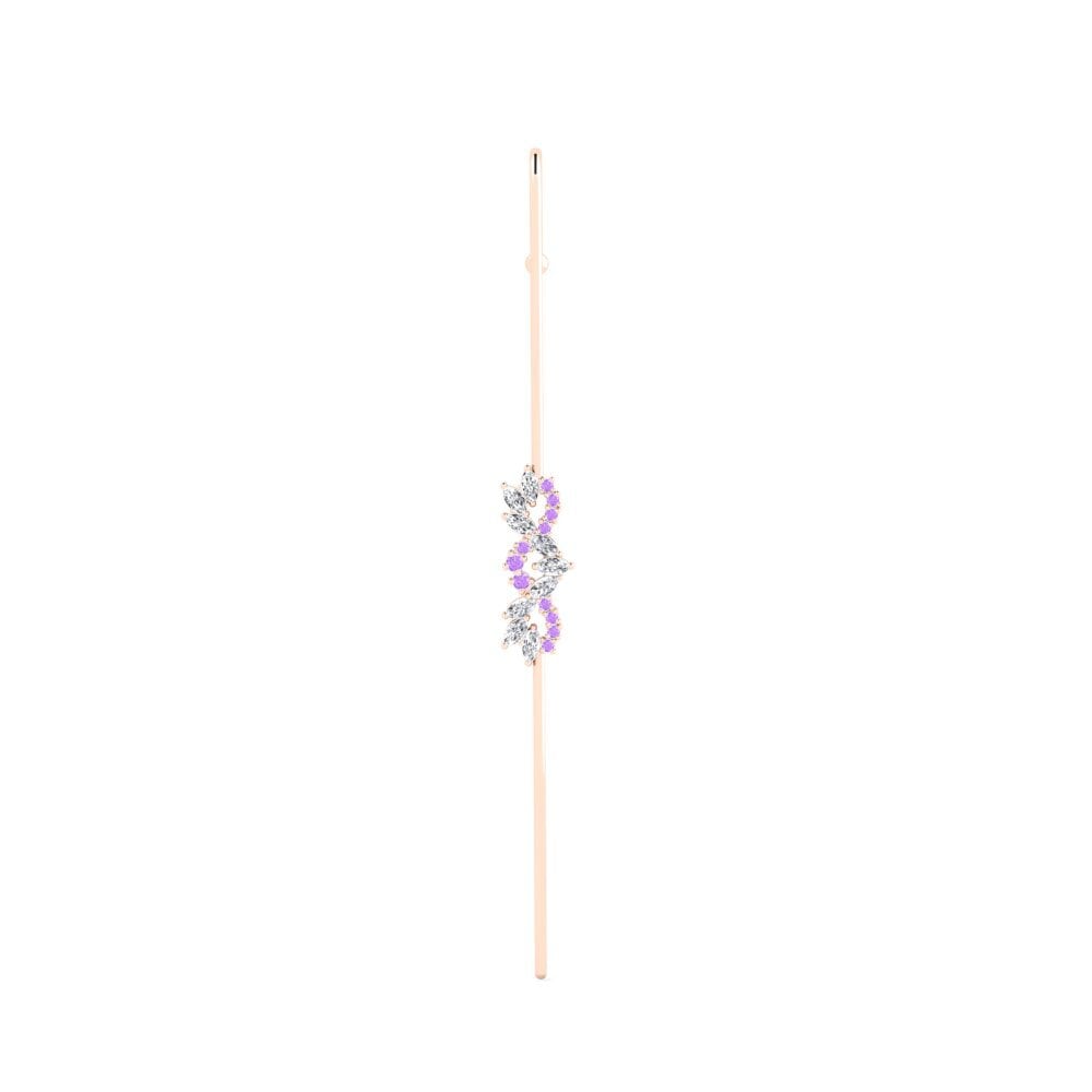9ct Rose Gold Amethyst Ear Piercing Acus