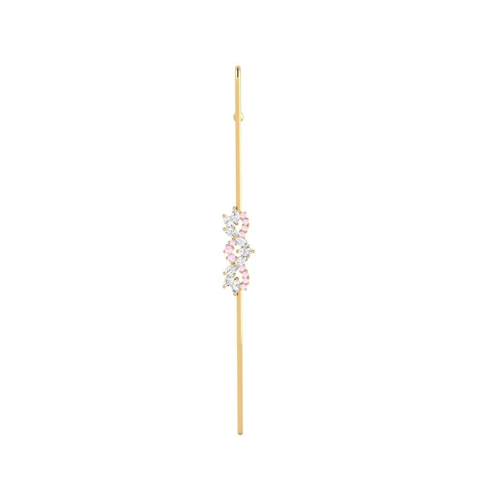 14ct Yellow Gold Pink Sapphire Ear Piercing Acus