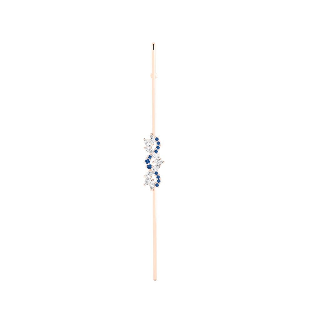 9ct Rose Gold Dark Blue Zirconia Ear Piercing Acus
