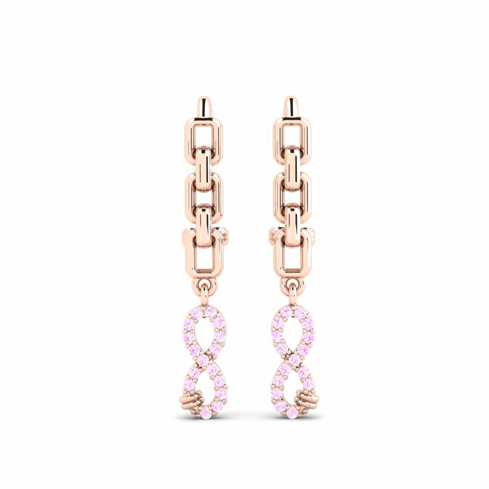 Roze Saffier Dames Oorbellen Adzinstva