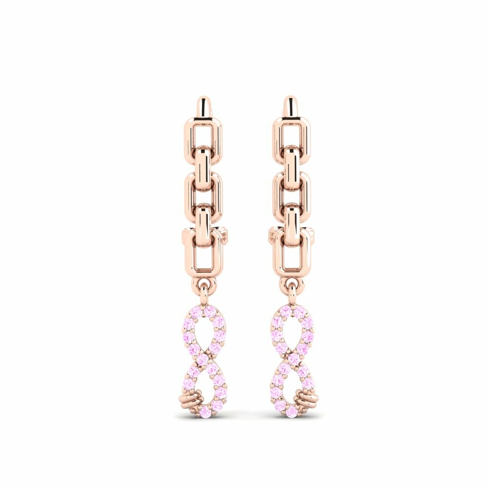 Boucle d'oreille femme Adzinstva Saphir Rose