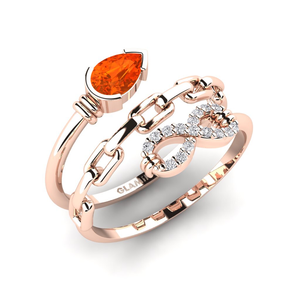 9ct Rose Gold Fire Opal Ring Bondoflove