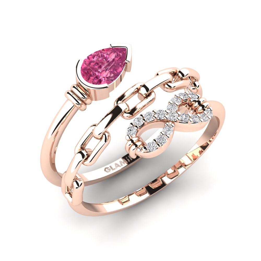 9ct Rose Gold Pink Tourmaline Ring Bondoflove