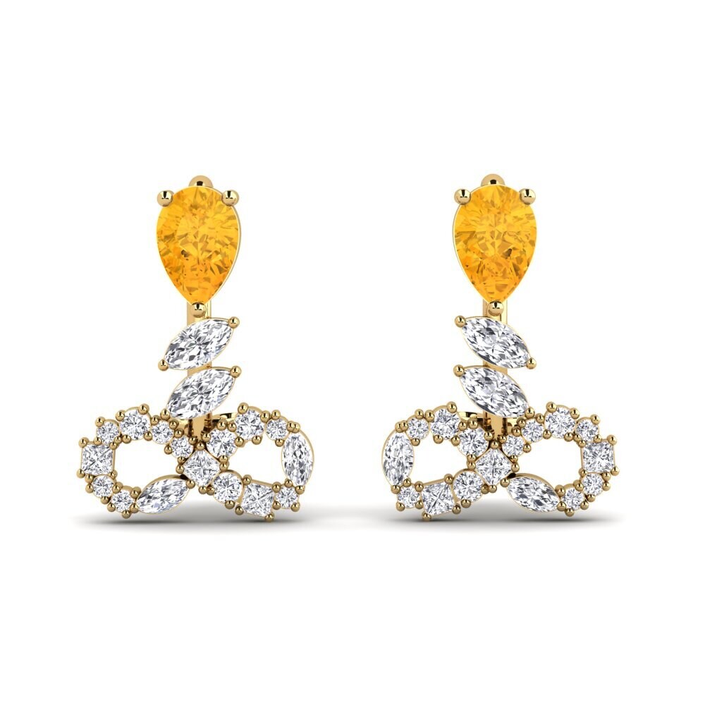 9ct Yellow Gold Citrine Women's Earring Brilhando