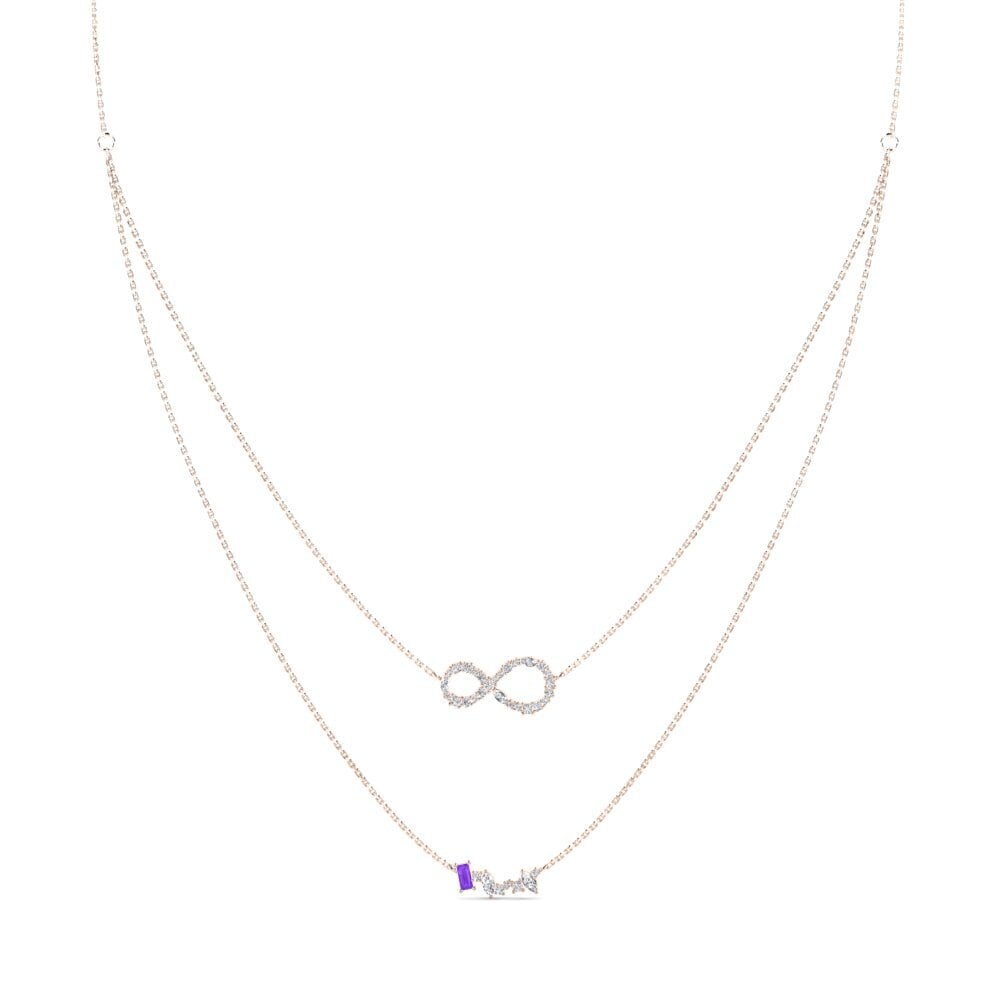 9ct Rose Gold Amethyst Women's Necklace Brillent