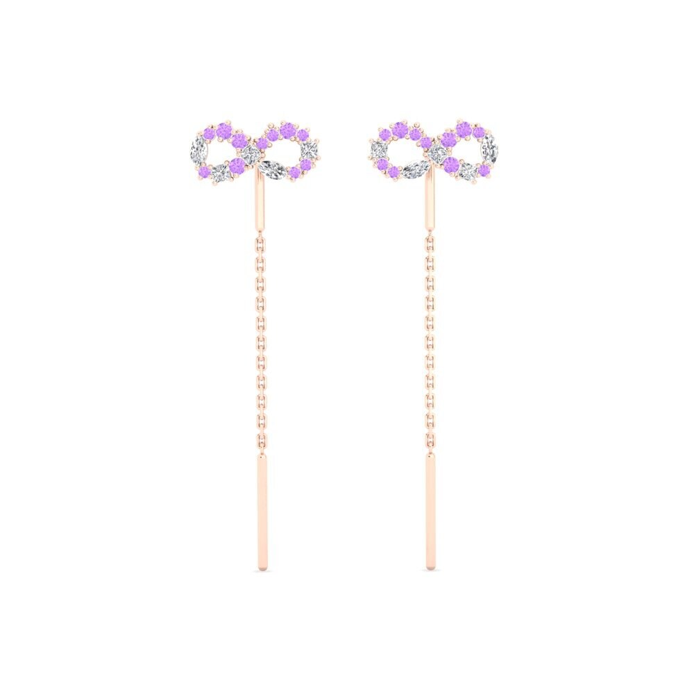 9ct Rose Gold Amethyst Women's Earring Cjace