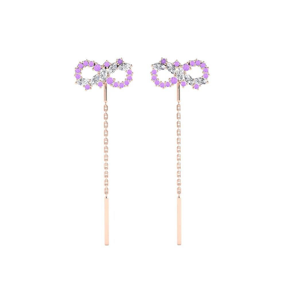 9ct Rose Gold Amethyst Women's Earring Claritas