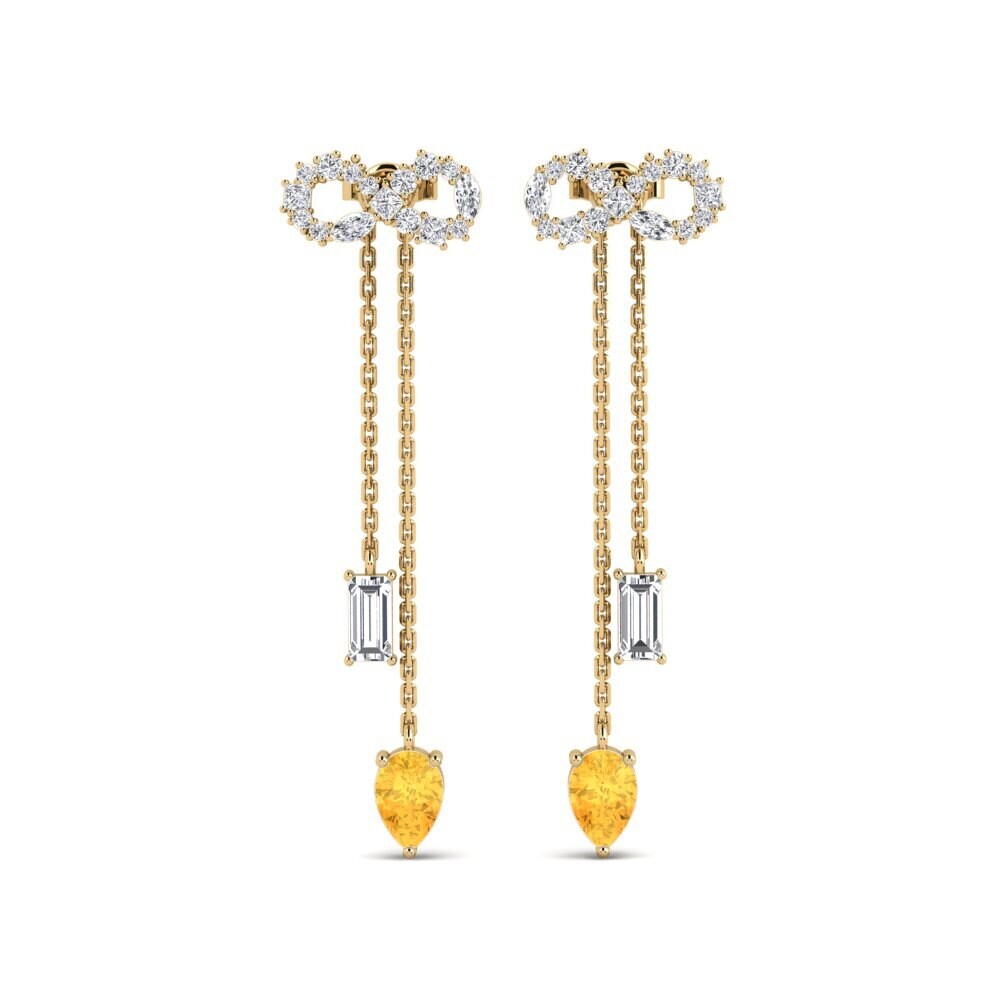 9ct Yellow Gold Citrine Women's Earring Csillogo