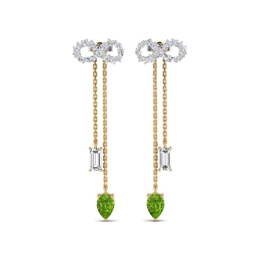 9ct Yellow & White Gold Peridot Women's Earring Csillogo