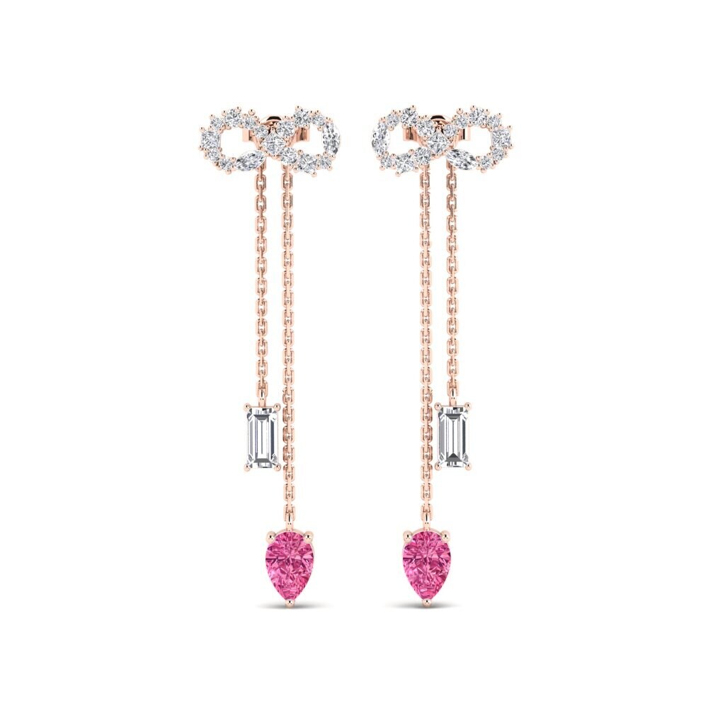 9ct Rose Gold Pink Tourmaline Women's Earring Csillogo