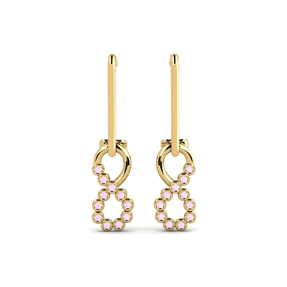 Boucle d'oreille femme Forhard Saphir Rose