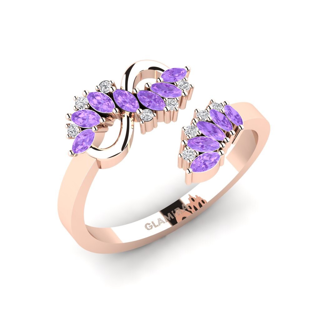 9ct Rose Gold Amethyst Ring Iunctura